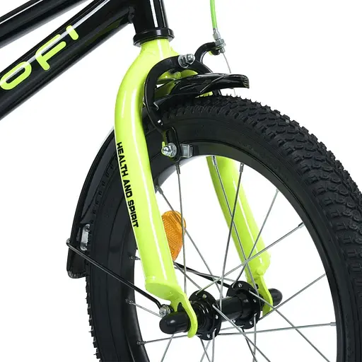 Велосипед дитячий MB 14015-1 колеса 14 дюймів, чорно-зелений - фото 2