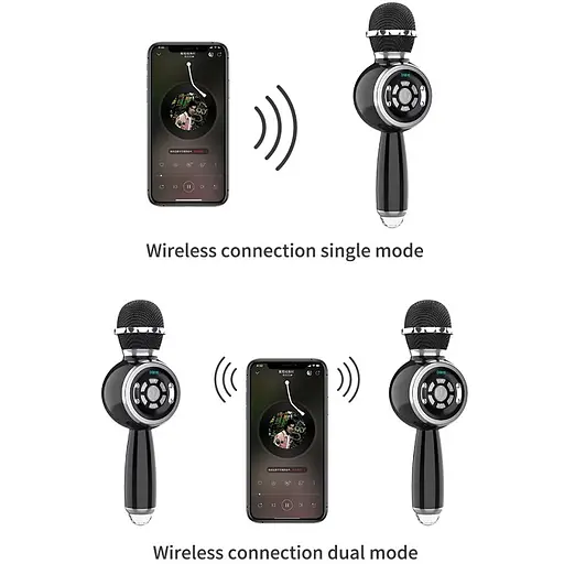 Караоке Микрофон-колонка DS810 Black - фото 2