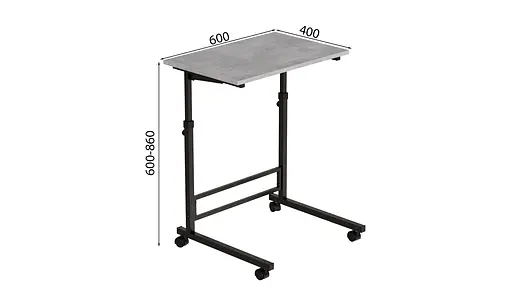 Стол приставной Ferrum-decor Амиго 62x60x40 металл Черный ДСП Бетон 16мм (FRD-102532) - фото 2