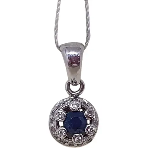 Золота підвіска Ірис з діамантами і сапфіром. 1ПС31196