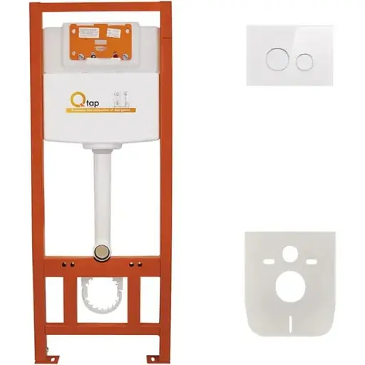 Набір інсталяція 4 в 1 Q-tap Nest ST з круглою панеллю змиву QT0133M425V1164GW - фото 1