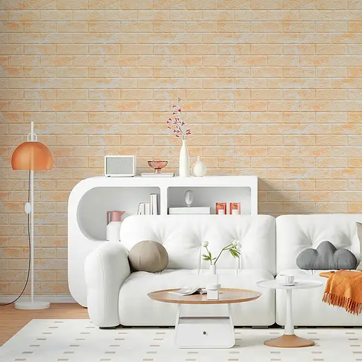 Декоративная 3D панель самоклейка 700х770х5мм Мрамор бежевый(кирпич) (062) SW-00000032 - фото 5