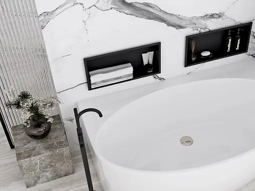 Встраиваемая полка Rea 30x45 black matt с ободком REA-05604, Черный матовый - фото 4