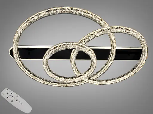 Світлодіодна люстра 3 кільця золото 180 Вт - фото 1