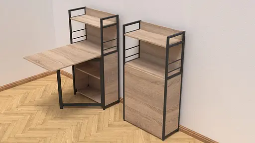 Стол книга с этажеркой Практик 1 Ferrum-decor 1200x640x990 Черный металл ДСП Дуб Сонома 16 мм (FRD-104614) - фото 5