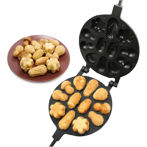 Форма для выпечки орешков и печенья орешница "Лесное Ассорти" (большая) с антипригарным / тефлоновым покрытием, ХЕАЗ Бежевый 81843 - фото 1