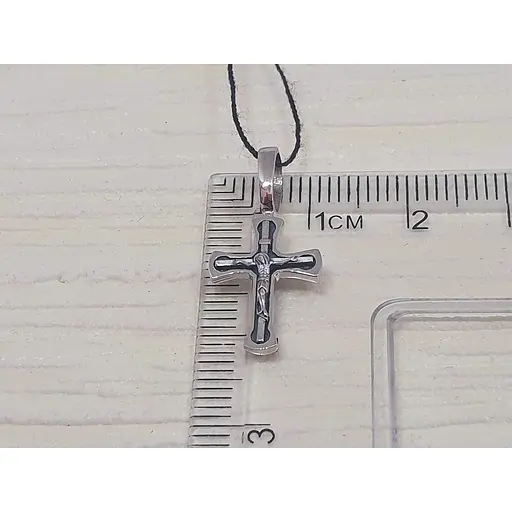 Золотой крестик Харьковская ювелирная фабрика. Распятие Христа. 11518-ЧБЕЛ - фото 4