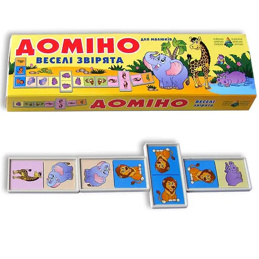 Настільна гра доміно "Веселі звірята" Енергія Плюс 87017, 28 елементів