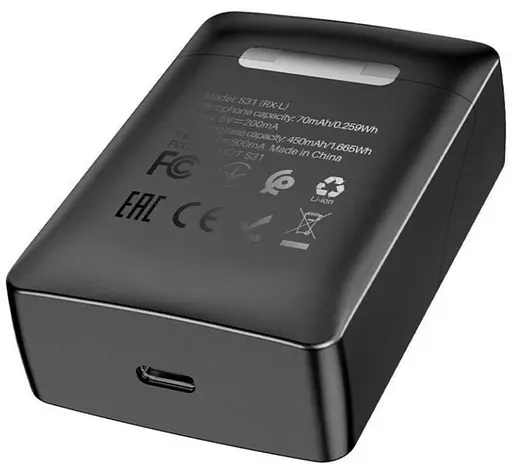 Бездротовий петличний мікрофон із зарядним кейсом Hoco S31 Lightning Темно-сірий - фото 4