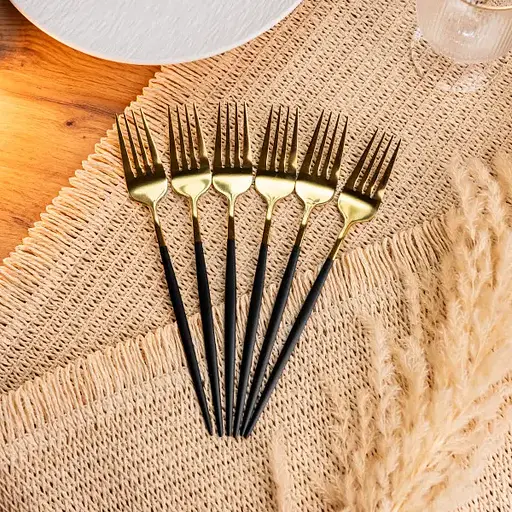 Набор столовых вилок Yiwu 6 штук из нержавеющей стали 21.5 см вилки кухонные столовые приборы классический стиль блистерная упаковка HP-16978-19 - фото 2