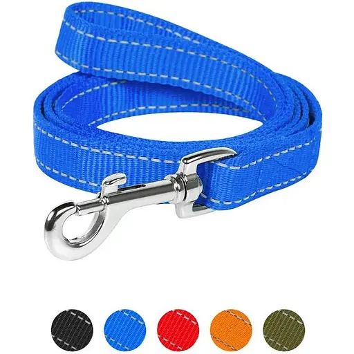 Поводок Dog Extreme из нейлона двойной (ширина 20мм, длина 122см), голубой - фото 3