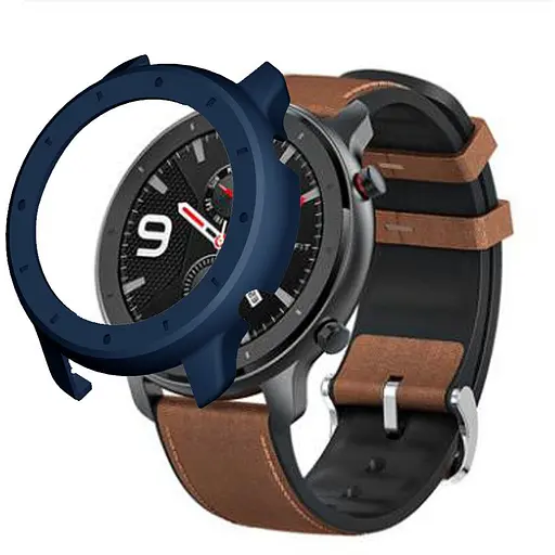 Защитный бампер Tamister для часов Amazfit GTR 47 мм темно синий