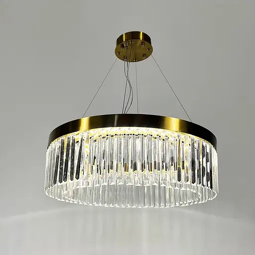 Люстра у латунному кільцевому корпусі з кришталем Ø 60 см | Line F | Арт. MJ310-600 AB - фото 5