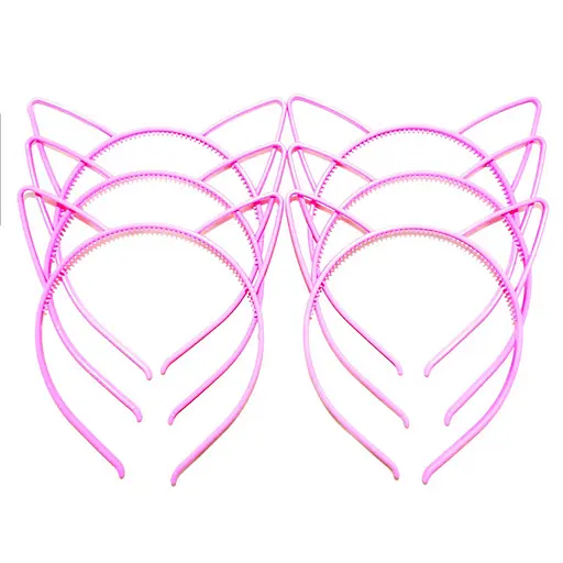 Набір дитячих обручів для волосся Вуха рожеві 0106-204-1, 12 шт