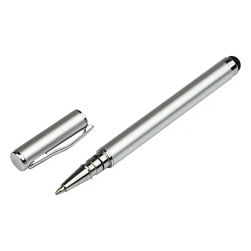 Стилус ємнісний, з кульковою ручкою, металевий, сріблястий. - фото 5