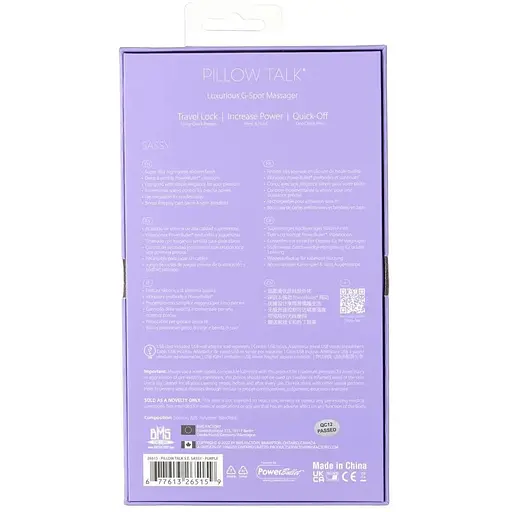 Розкішний вібратор Pillow Talk Sassy Purple Special Edition Сваровськи пов'язка на очі + гра - фото 10