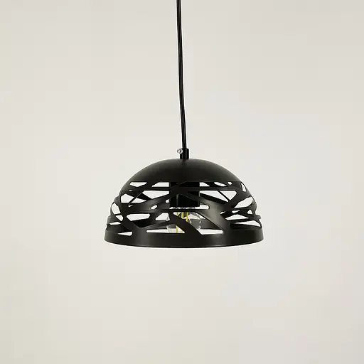 Світильник Лофт із коричневим різьбленим плафоном Ø 20 см | Арт. MJ 193-200 CF | Line F - фото 3