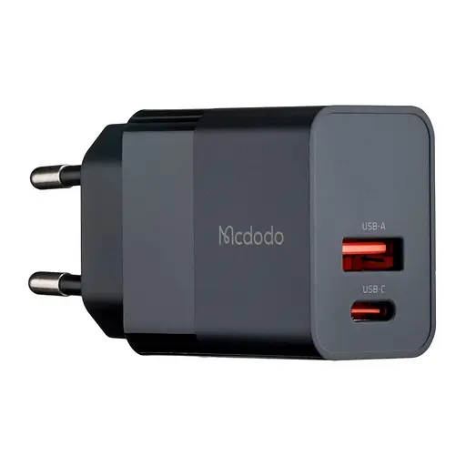 Мережевий зарядний пристрій McDodo Hydrogen Series 20W PD + QC Charger ( EU plug ) CH-1951 Чорний - фото 1
