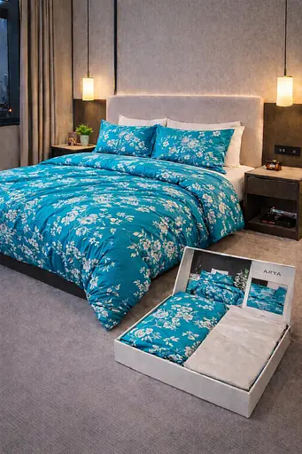 Комплект постільної  білизни сімейний 160х220  Premium сатин комбінований TC303376171