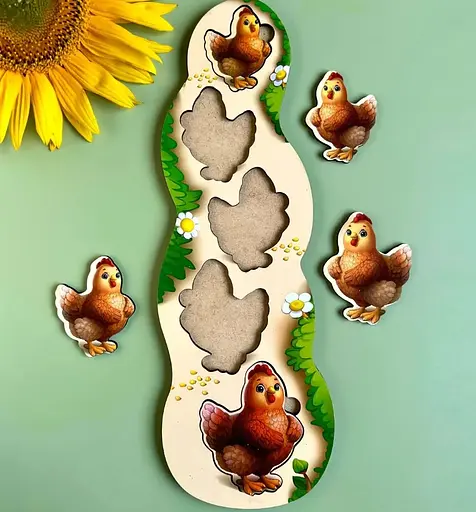 Сортер более или менее "Курочки" Ubee 32*12*0,6см (ПСФ064)