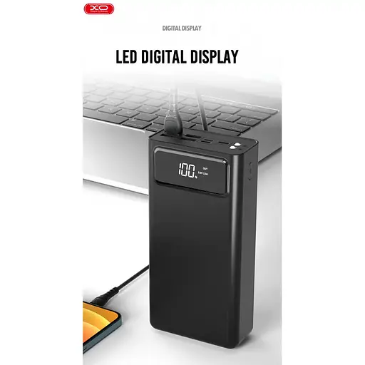 Універсальна мобільна батарея XO PR124 40000 mAh (Black) - фото 3