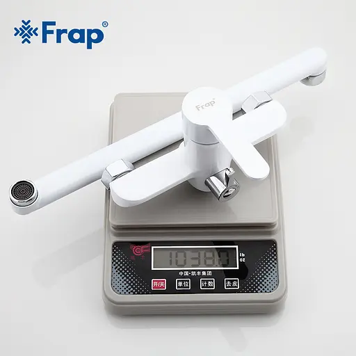 F2241 Змішувач для ванни довгий гусак білий/хром Ø35 Frap 1/10 Білий - фото 7