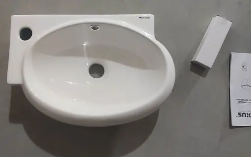 Умивальник підвісний Mixxus Premium Diverse-1201-R 400x215x140 мм з отвором під змішувач та перелив MP6506, Білий - фото 9