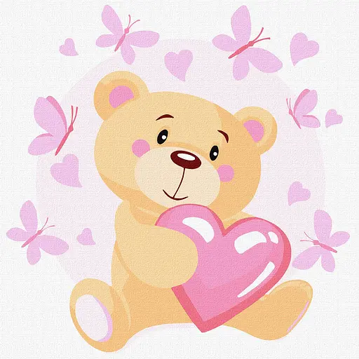 Набір для розпису по номерах 7+ Маленький ведмедик, 30x30 см, КНО6084