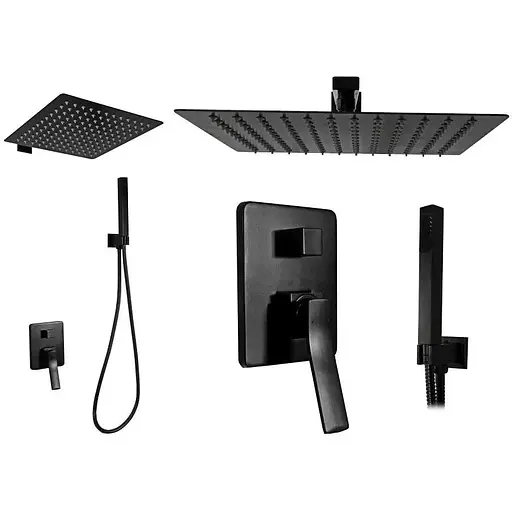 Душова система Rea Sonic black чорний REA-P0369, Чорний матовий - фото 1