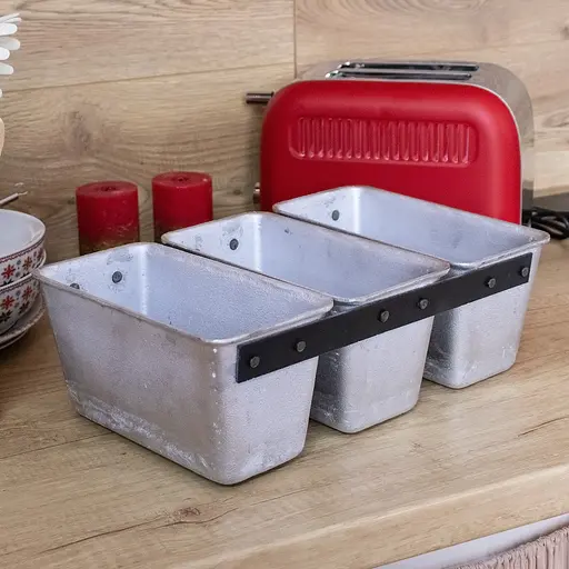 Форма хлібна алюмінієва для випікання хліба цеглинка Л7 на 3 секції (36х21х11 см), Полімет 81320 - фото 6