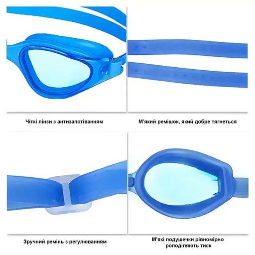 Окуляри для плавання Quest Swimming NE-PL-800-B сині - фото 2