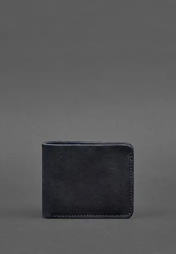 Мужской кожаный портмоне 4.1 (4 кармана) синий Crazy Horse - фото 2