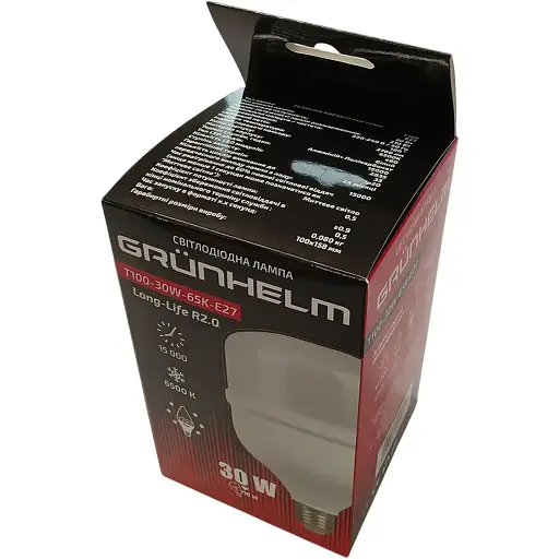 Лампочка Grunhelm LED T100-30W-65K-E27 (149253) - фото 4