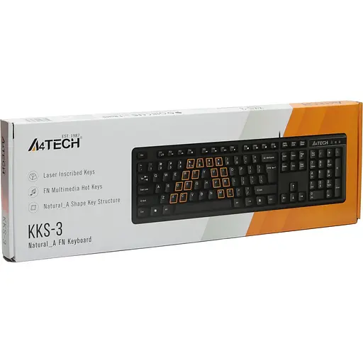 Клавиатура A4Tech KKS-3 USB Black (KKS-3 USB (Black)) - фото 4
