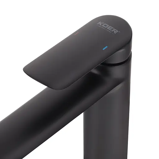 Змішувач для умивальника Koer KB-11028-05 високий KR5294 Чорний матовий - фото 7
