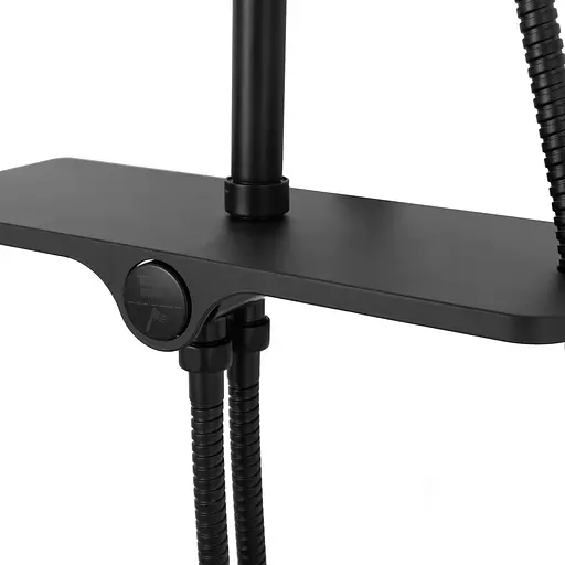 Душова система Rea Mike black чорний з термостатом і полицею REA-P0550, Чорний - фото 8