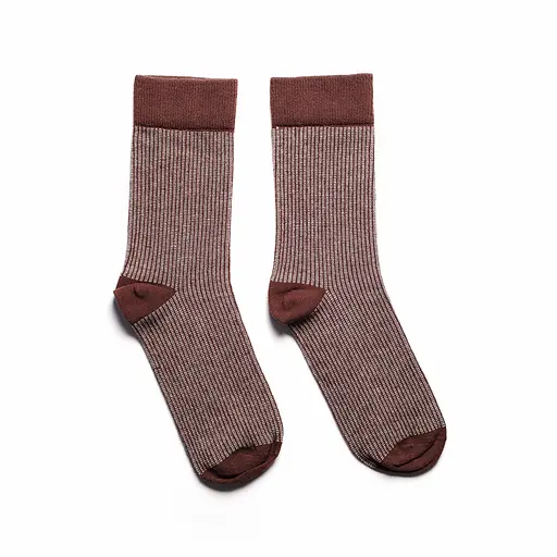 Носки с принтом цветные полосы высокие бесшовные воздухопроницаемые качественные ORGANIC cotton JILL ANTONY Коричневый, 39-41 - фото 1