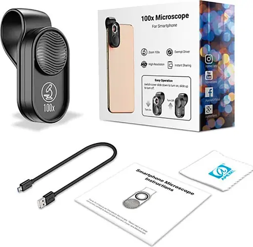 Макрооб'єктив для телефону Apexel LED 100X Microscope Lens (APL-MS01) [84344] - фото 10