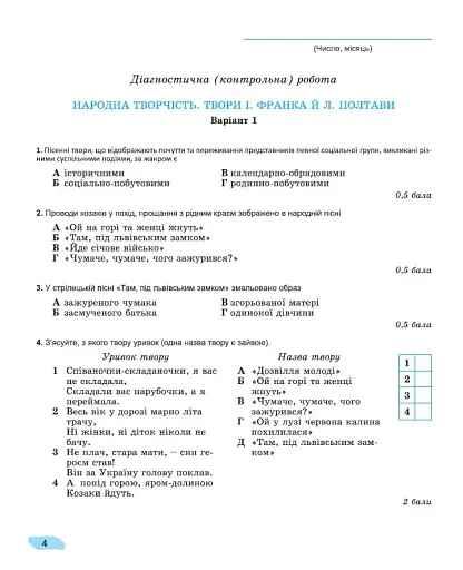 Українська література 7 клас. Зошит для підсумкового оцінювання та проєктної діяльності - фото 3