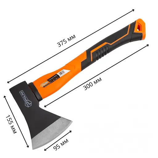 Топор Polax универсальный, фиберглассовая ручка 600 г (36-001) - фото 4