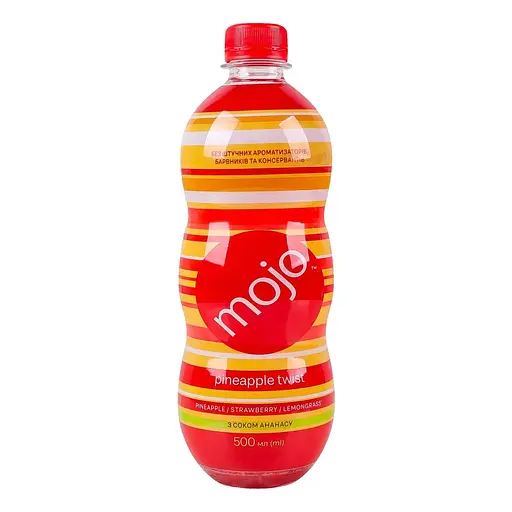 Напій безалкогольний Mojo Pineapple twist сильногазований соковмісний з соком ананасу 0.5 л