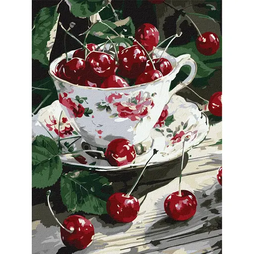Набір для розпису по номерах Вишнева насолода, 30x40 см, КНО5707