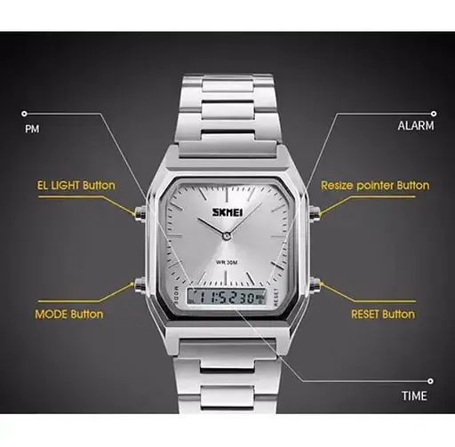 Наручний чоловічий годинник Skmei 1220 Tango Сріблисті - фото 3