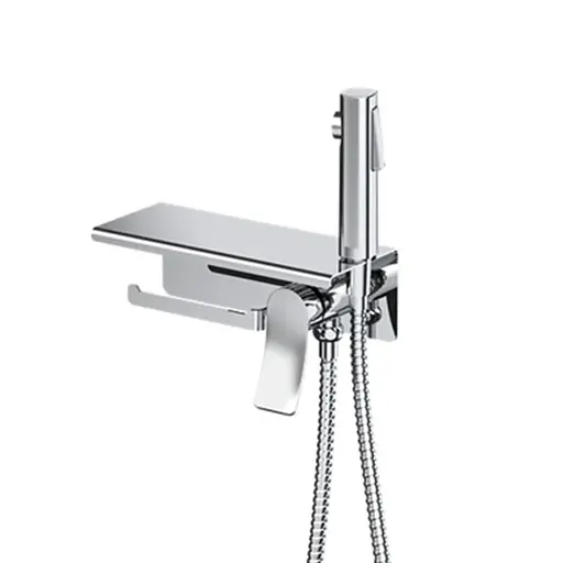 Гігієнічний душ прихованого монтажу Haiba Bolero 069 з утримувачем для туалетного паперу HB9580, Хром - фото 1