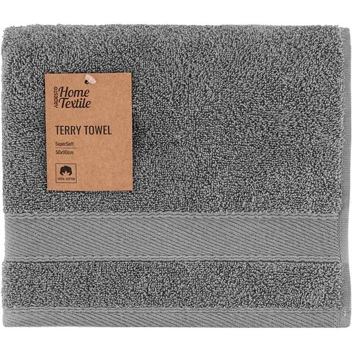 Полотенце махровое Ardesto SuperSoft 50х90 см 100% хлопок серое (ART2250SL)  - фото 1