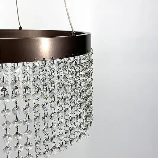 Неймовірна кришталева люстра з бронзовим обводком h35 Line.F Діаметр 50см - фото 2