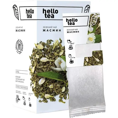 Чай зелений Hello Tea Жасмін 20 шт - фото 1