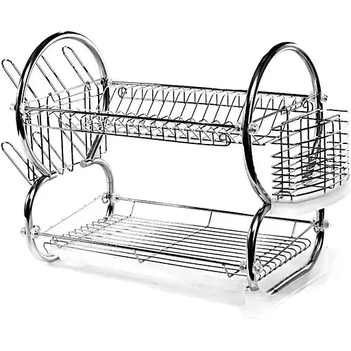 Сушарка для посуду Edenberg EB-2112 двоярусна з піддоном та відсіком для приладів - фото 1