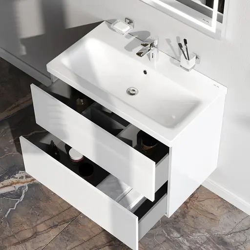 Тумба з умивальником AM.PM Gem підвісна 75 см білий MGA-FHX07522WG-WCC0752WG Білий - фото 4