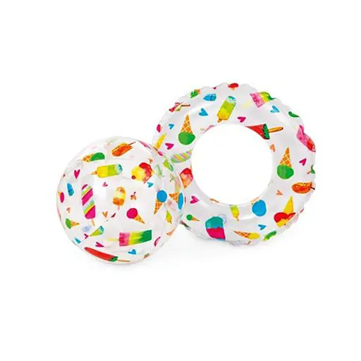 Детский надувной бассейн Сладости 59460-2 круг, мячик - фото 3